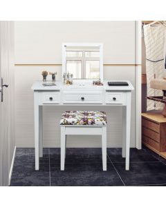 Vanity Table Set with Flip Top Mirror