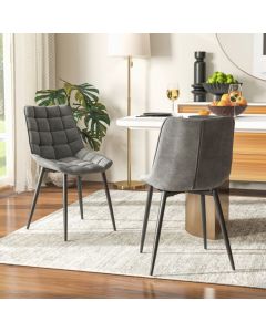 Velvet Dining Chairs Set of 2 with Upholstered Backs and Seats