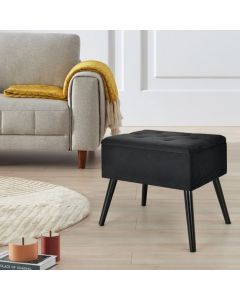 Modern Upholstered Flip Top Velvet Storage Ottoman Footrest
