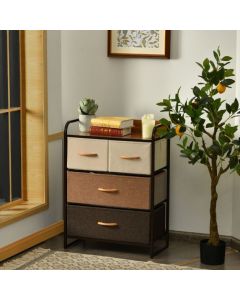 Vertical Dresser Storage Tower with Wooden Top and 4/5 Drawers
