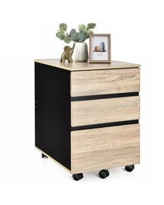 3-Drawer Mobile File Cabinet Vertical Filling Cabinet Under Desk