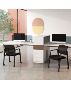 Waiting Room Chairs Set of 2 with Armrests and Wheels