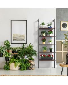 Industrial Styled Wall Mounted 5-Tier Ladder Shelf