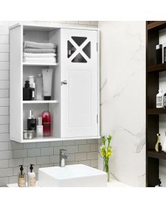 Wall-mounted Bathroom Medicine Cabinet with Adjustable Shelves