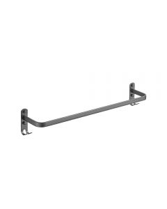 Wall Mounted Bathroom Rack Shelf Towel Rail Holder with Double Hooks - Single Bar