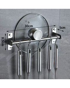 Kitchen Cupboard Wall Mounted Tool Utensils Hanging Rail Rack and Holder