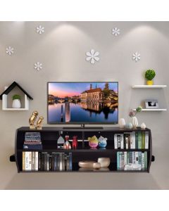 Wall-Mounted TV Stand Floating Cabinet Media Center with Cable Hole