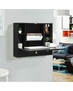 Wall Mounted Wooden Cabinet with Drop Down Desk