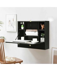 Wall Mounted Wooden Cabinet with Drop Down Desk
