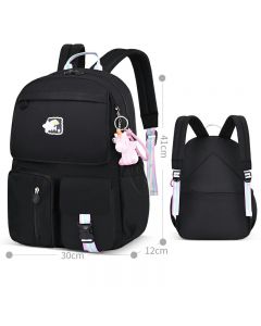 Water Resistant School Bags for Girls Primary School Backpack Schoolbag for Kids - Size S Black