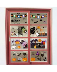 9 Sheets Window Stickers Halloween Decoration Witch Stickers