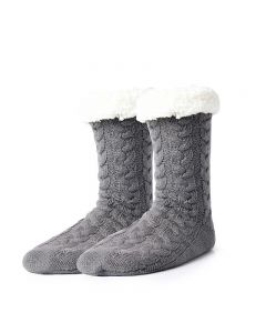 Winter Ladies Non Slip Soft Cozy Slipper Socks Fleece Lined Fluffy and Furry Knitted Warm Home Socks