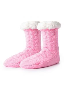 Winter Ladies Non Slip Soft Cozy Slipper Socks Fleece Lined Fluffy and Furry Knitted Warm Home Socks