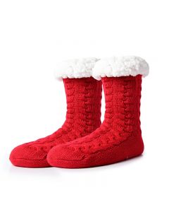 Winter Ladies Non Slip Soft Cozy Slipper Socks Fleece Lined Fluffy and Furry Knitted Warm Home Socks