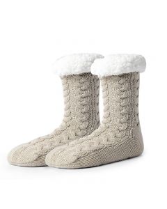 Winter Ladies Non Slip Soft Cozy Slipper Socks Fleece Lined Fluffy and Furry Knitted Warm Home Socks