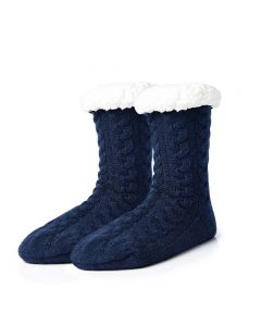 Winter Ladies Non Slip Soft Cozy Slipper Socks Fleece Lined Fluffy and Furry Knitted Warm Home Socks
