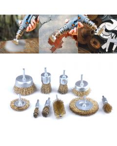 10 pcs Wire Brushes Drills Set Cup Brush and Tube Brush Kit for Cleaning Rust Removing Paint
