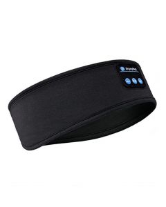 Wireless Bluetooth Headband Sleeping Eye Mask Headphones Headset Music Sports - Black