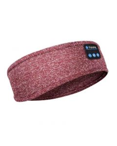 Wireless Bluetooth Headband Sleeping Eye Mask Headphones Headset Music Sports - Red