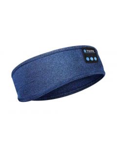 Wireless Bluetooth Headband Sleeping Eye Mask Headphones Headset Music Sports - Blue