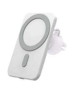 15W Mag-safe Air Vent Car Charger for iPhone 12/13/14 Series - White