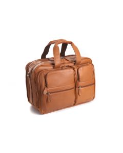 Woodland Leather Tan Landscape Laptop Bag