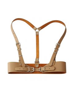Punk Harajuku Style Waist Belt Adjustable Faux PU Leather Straps for Women Fashion Accessories - Apricot