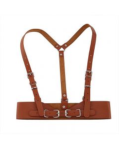 Punk Harajuku Style Waist Belt Adjustable Faux PU Leather Straps for Women Fashion Accessories - Brown