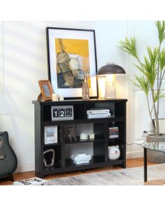 Wood Corner Universal TV Stand with Storage Cabinets and Adjustable Shelves