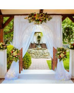 Wood Arbor Arch with Support Rack for Garden Plants and Flowers Decoration