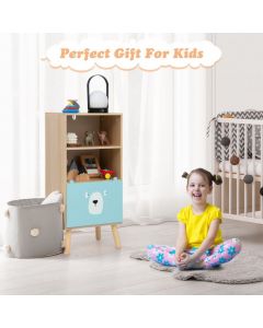 3-Tier Wood Kids Storage Shelf with Storage Drawer