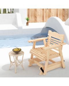 Wood Rocking Chair with High Back and Widened Armrests