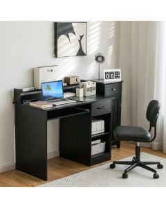 Wooden Computer Desk With Keyboard Tray for Work and Study