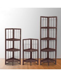4 Tier Quality Wooden Corner Shelf Stand Rack for Home Decoration