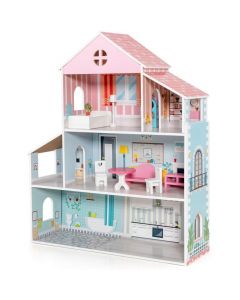 Wooden Dolls House with Furniture Accessories