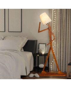 Wooden Floor Lamp with Adjustable Joints and Changeable Shape