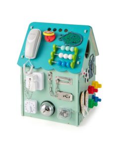 Wooden Busy House Toddler Learning Toy with Music Box