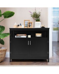 Wooden Kitchen Storage Cabinet with 5-Position Adjustable Shelves