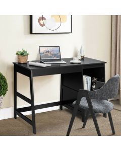 Costway Wooden Laptop Table with Drawers and Shelf