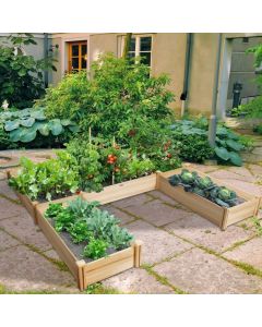 Wooden U-Shaped Raised Garden Bed for Backyard Patio Balcony