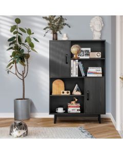 Freestanding Wooden Sideboard Storage Cabinet with 2 Doors and 4 Shelves