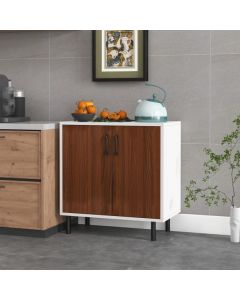 Wooden Storage Cabinet with Adjustable Shelf and Anti-toppling Devices