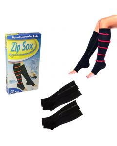 Soft And Comfortable Zip-Up Compression Socks 1 Pair - Size L/XL