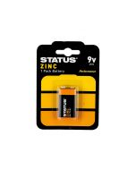 Status 9V Zinc Battery 9 Volt Leakproof Design Batteries for Smoke Detectors and Wireless Microphones