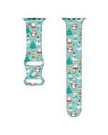 Christmas Silicone Sport Band Wrist Strap Pattern Snow Christmas for iWatch 42/44/45mm