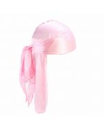 Fashion Unisex Men and Women Headscarf Headdress Bandana Durag Headwear Faux Soft Silk Pirate Cap Wrap - Pink