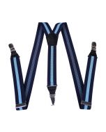 25mm Wide Heavy Duty Suspenders Adjustable Unisex Trousers - Black D05