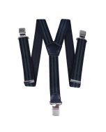 40mm Width Unisex Mens Women Braces Heavy Duty Stripes Suspenders - Green
