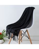 Ladies Cashmere Scarf Cashmere Wool Shawl Soft Large Thick Warm Winter Wrap - Black