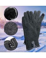Ladies Winter Gloves Touch Screen Fleece Thick Warm Comfy Soft Fur Lined Thermal Gloves - Grey